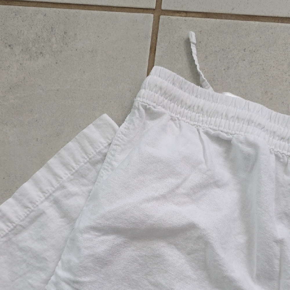 H&M Linen Blend Pants Size Medium Lightweight Neutral Casual Trousers - Picture 6 of 7